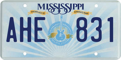 MS license plate AHE831