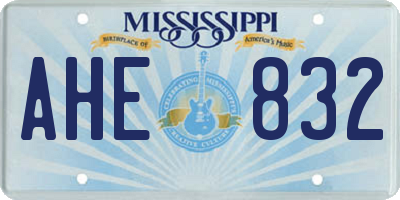 MS license plate AHE832