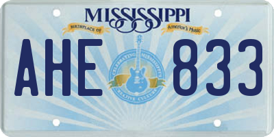 MS license plate AHE833