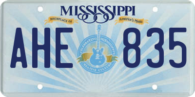 MS license plate AHE835