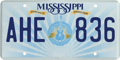 MS license plate AHE836