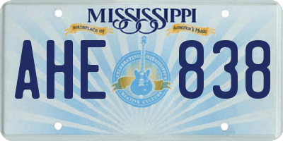 MS license plate AHE838