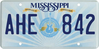 MS license plate AHE842