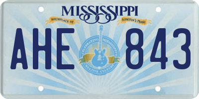 MS license plate AHE843