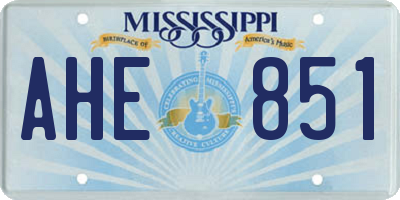 MS license plate AHE851