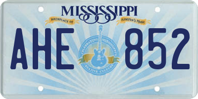 MS license plate AHE852