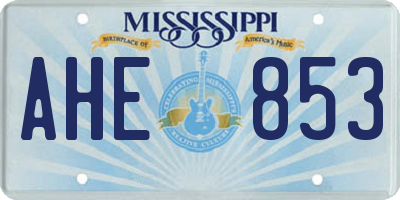 MS license plate AHE853