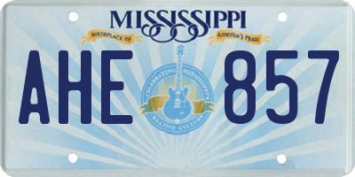 MS license plate AHE857
