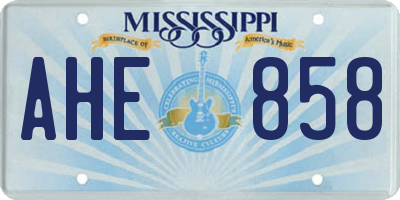 MS license plate AHE858