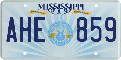 MS license plate AHE859