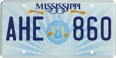 MS license plate AHE860