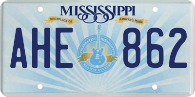 MS license plate AHE862