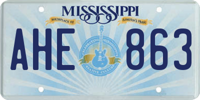 MS license plate AHE863