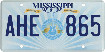 MS license plate AHE865