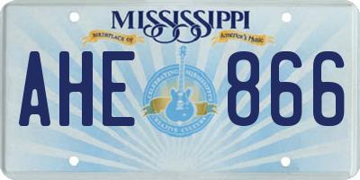 MS license plate AHE866