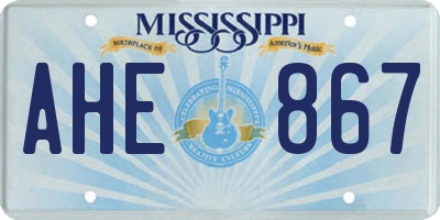 MS license plate AHE867