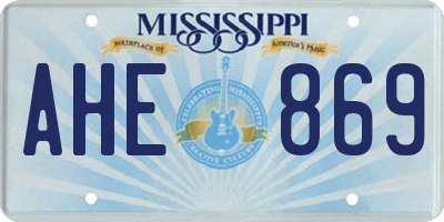 MS license plate AHE869