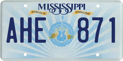 MS license plate AHE871
