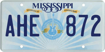 MS license plate AHE872