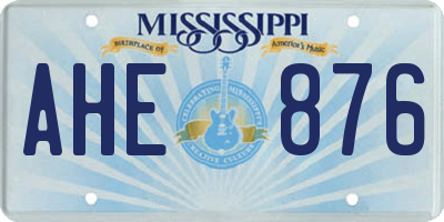 MS license plate AHE876