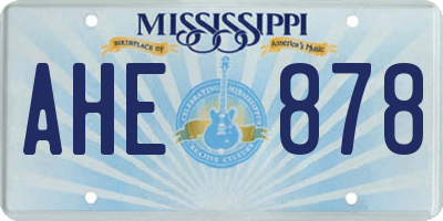 MS license plate AHE878