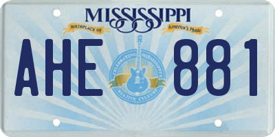MS license plate AHE881