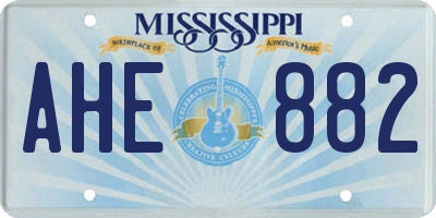 MS license plate AHE882