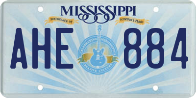 MS license plate AHE884