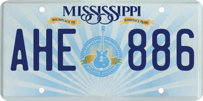 MS license plate AHE886