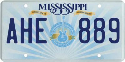 MS license plate AHE889