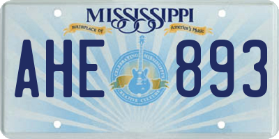 MS license plate AHE893