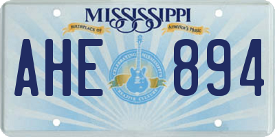 MS license plate AHE894