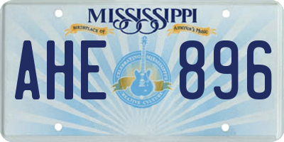 MS license plate AHE896
