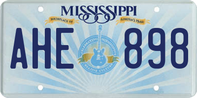 MS license plate AHE898