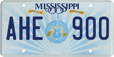 MS license plate AHE900