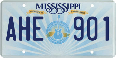 MS license plate AHE901