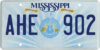 MS license plate AHE902