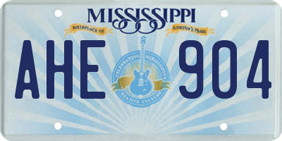 MS license plate AHE904