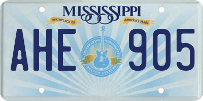 MS license plate AHE905