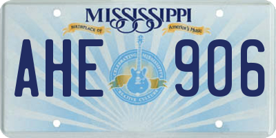 MS license plate AHE906