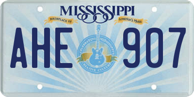 MS license plate AHE907