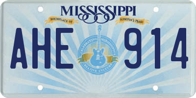 MS license plate AHE914