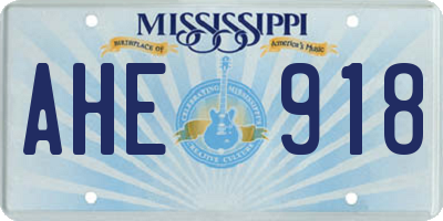 MS license plate AHE918