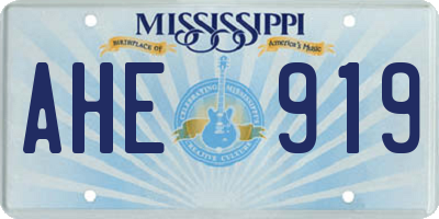 MS license plate AHE919