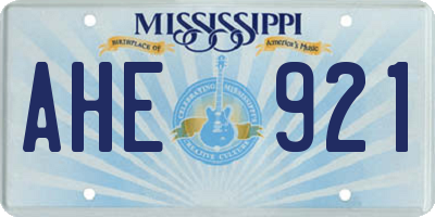MS license plate AHE921