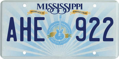 MS license plate AHE922