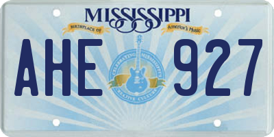 MS license plate AHE927