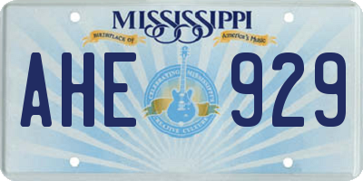 MS license plate AHE929