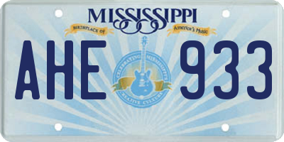 MS license plate AHE933