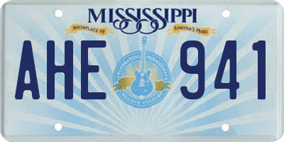 MS license plate AHE941